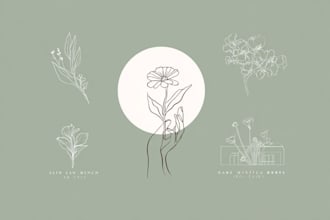 design minimalist line art boho botanical line art feminine