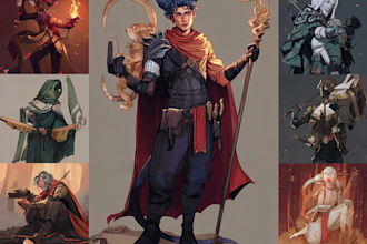 paint concept art and character sheets for you