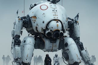 draw mecha robot armor character concept for you