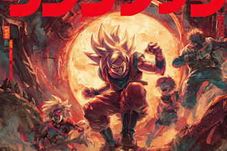 make comic book cover, anime, manga cover, splash page