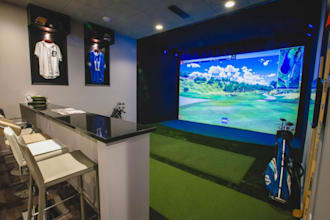 renew 3d virtual golf simulator,sport facility,golf furniture, bar interior, cgi