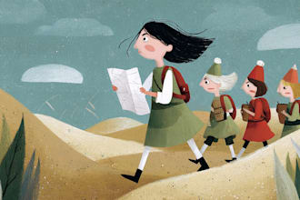 create vibrant children book illustrations full of personality and charm
