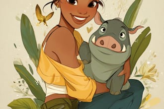 draw cartoon disney portrait