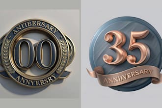 design high quality 3d anniversary logo for your brand