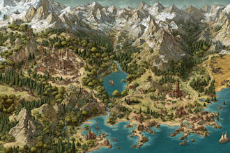 make fantasy map illustration for dnd
