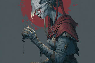 do a fantasy horror character illustration