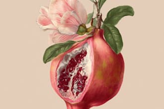 illustrate botanical and animal linocut illustration