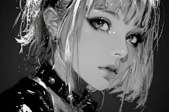 draw anime art commissions portrait for you