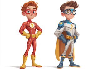 make a cartoon and caricature like super hero