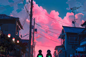 produce asian lofi, anime style