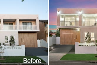 do edit real estate day to dusk, twilight photo
