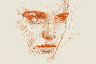 draw freehand digital scribble sketch, line art