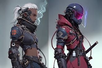 design stunning sci fi portrait art