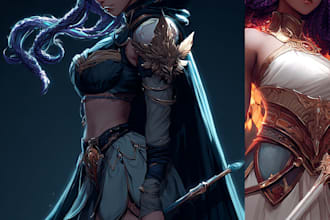 create unique style of fantasy character for you