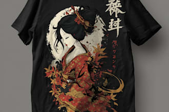 draw japanese illustration for t shirt