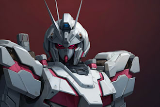 draw any gundam or mecha head with simple