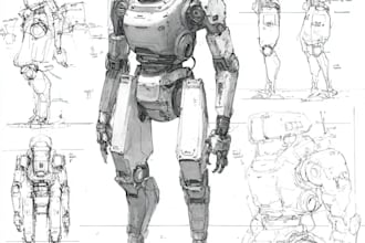 draw amazing concept for mecha, robot