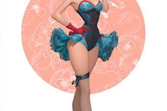 create a pin up girl and pin up girl illustration