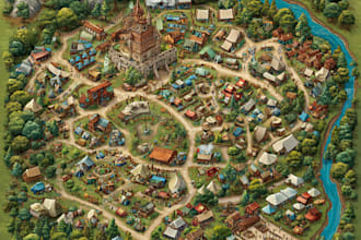 design vector maps, event maps, fantasy festival maps