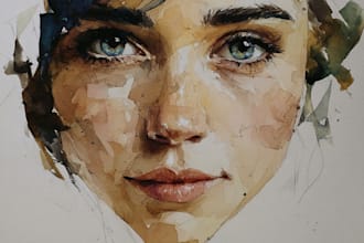 draw awesome watercolor portrait