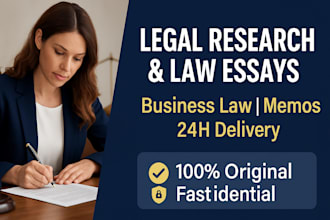 do business law tasks, legal research, and memos in 24 hours