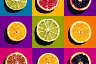 make a food pop art illustration