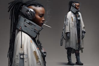 design stunning sci fi, cyberpunk, portrait art
