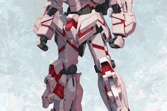 make  a nice and awesome mecha, gundam fanart or nft for you