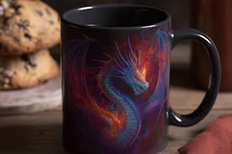 create a custom coffee mug design or coffee cup design