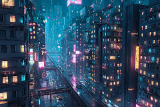 draw cyberpunk futuristic city art