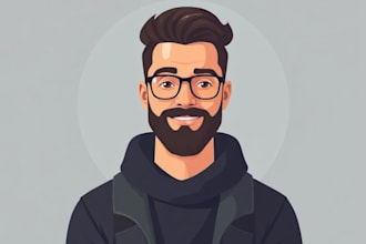 create a vector flat avatar or portrait of you in my style