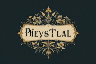 create vintage botanical, mystic, logo design illustration
