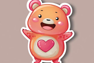 design cute animal emoticon, cute character, sticker, cartoon mascot vector