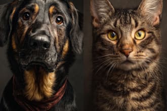 draw realistic digital pet portrait dog, cat, horse