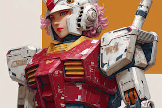 do mecha robot gundam illustrations