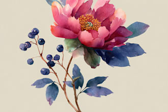 paint watercolor flowers and botanical illustrations