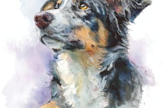 do custom watercolor pet portrait or pet painting
