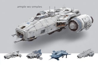 design a spaceship, vehicle illustration