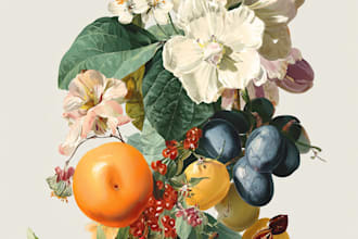 do a botanical watercolor illustration, floral drawing