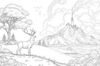 draw amazing coloring book pages illustration for children