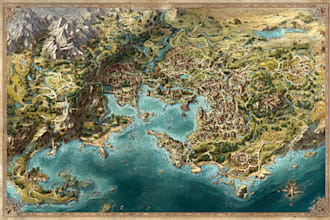 fantasy map illustration vector event map design tourist map