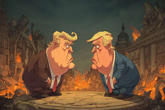 draw illustrate witty and impactful social or political cartoons