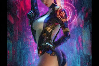 make cyberpunk character art