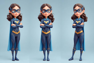 draw your female superhero cartoon character from photos