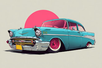 draw a jdm car vector illustration for t shirt design