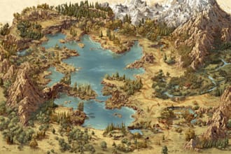 draw a unique dnd rpg battle map