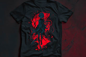 draw anime tshirt and fanart with a dark art style