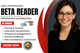 beta read children book, christian and spiritual book and developmental editor