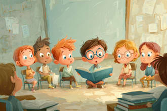 do children book illustration and kids story book