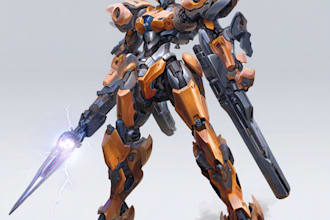 make a mecha robot illustrations